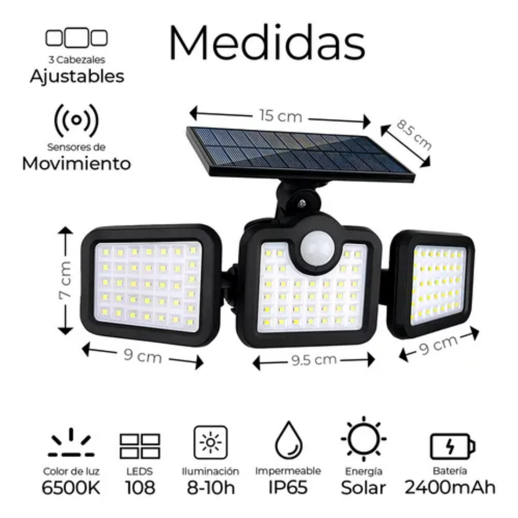 LUZ CON PANEL SOLAR 3 ASPA